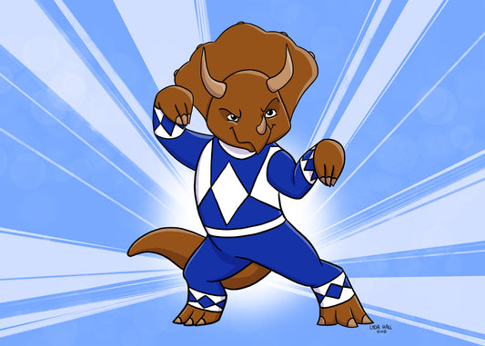 Blue Dino Ranger - Art Print