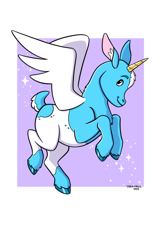 Goat Unicorn Pegasus - Art Print