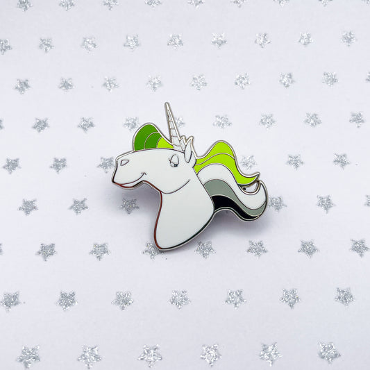 Pride-icorns! Pride Unicorn Enamel Pin - Aromantic
