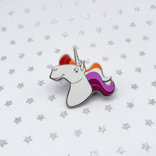 Pride-icorns! Pride Unicorn Enamel Pin - Lesbian
