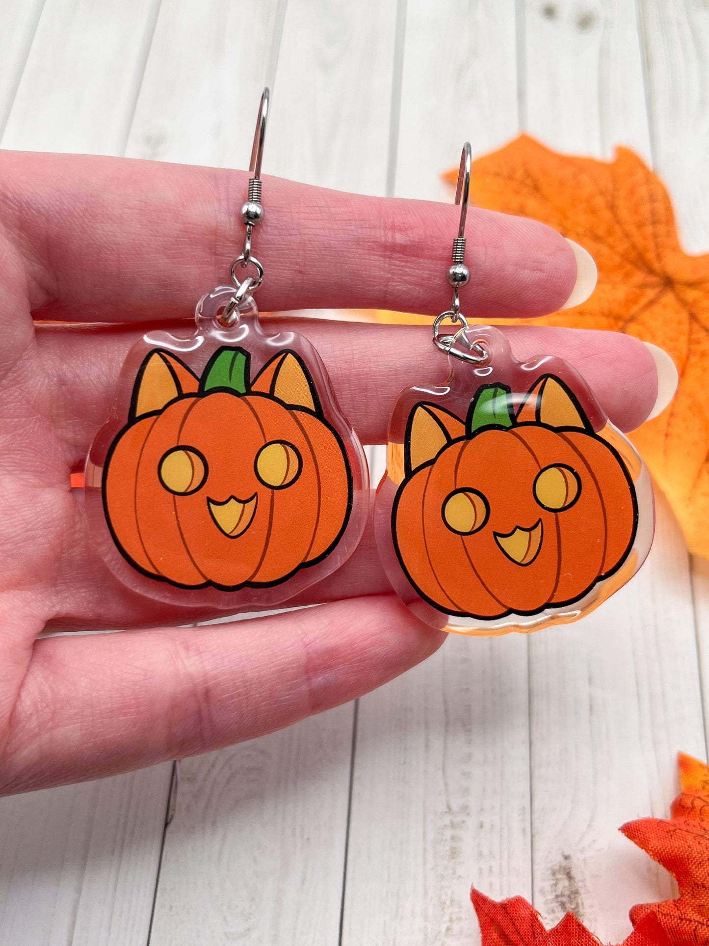 Pumpkin Cat Earrings