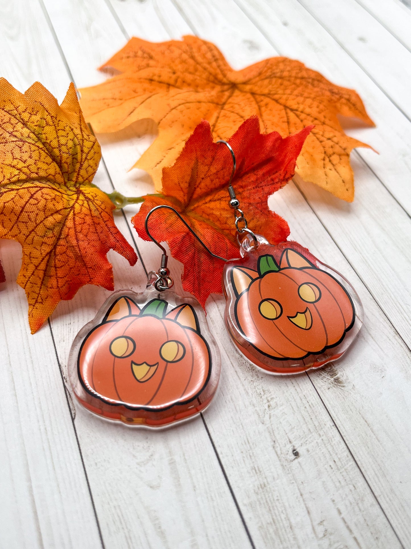 Pumpkin Cat Earrings