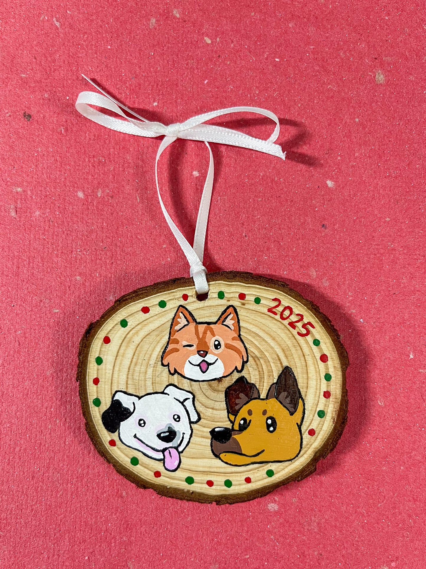 Custom Wooden Christmas Ornament Pet Portrait