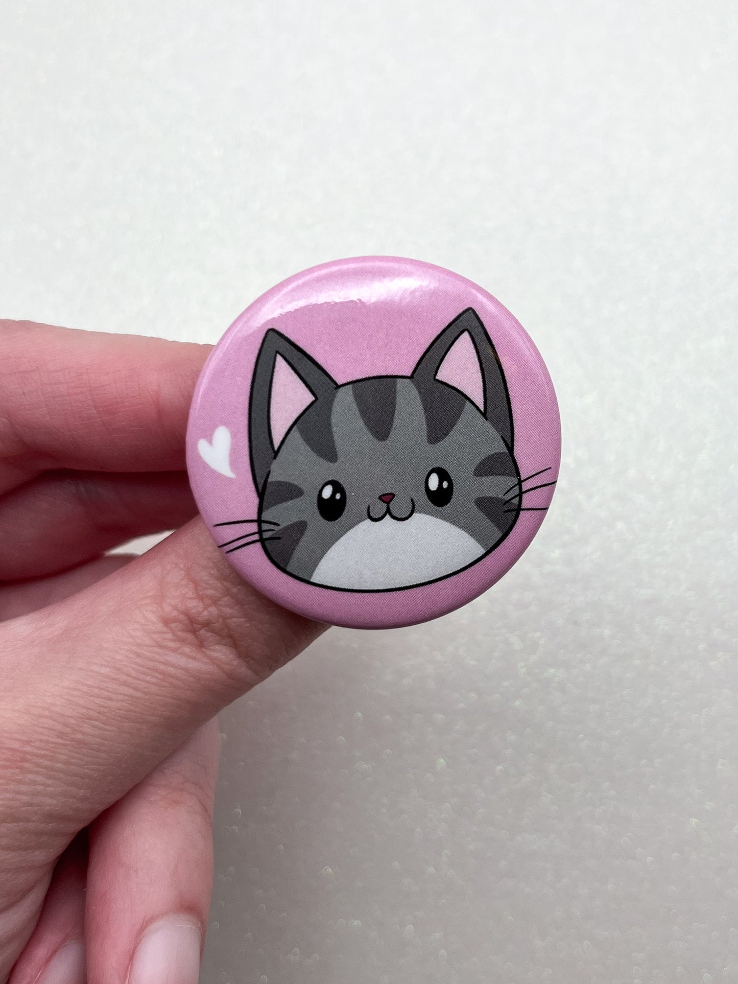 Grey Tabby Button