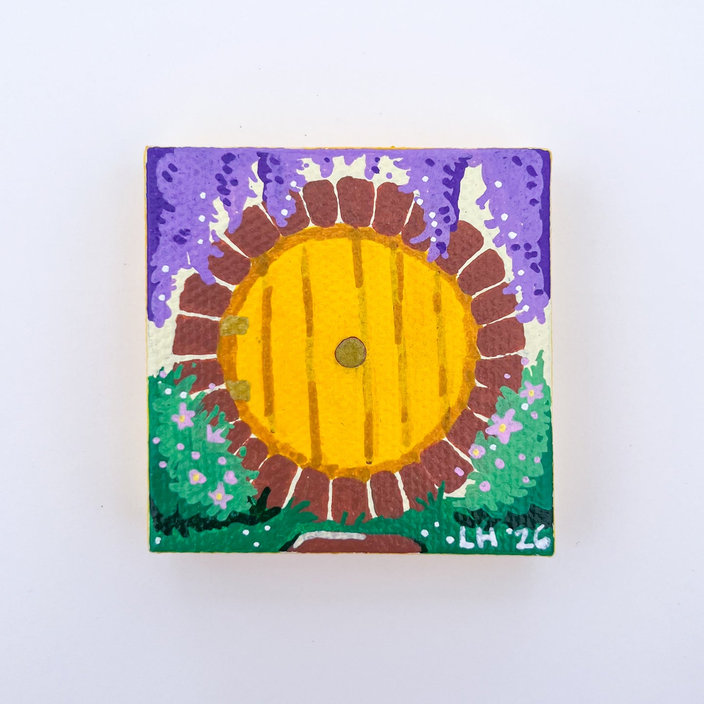 Mini Canvas Painting Magnet - Hobbit Door - Spring