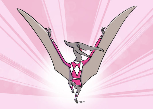 Pink Dino Ranger - Art Print
