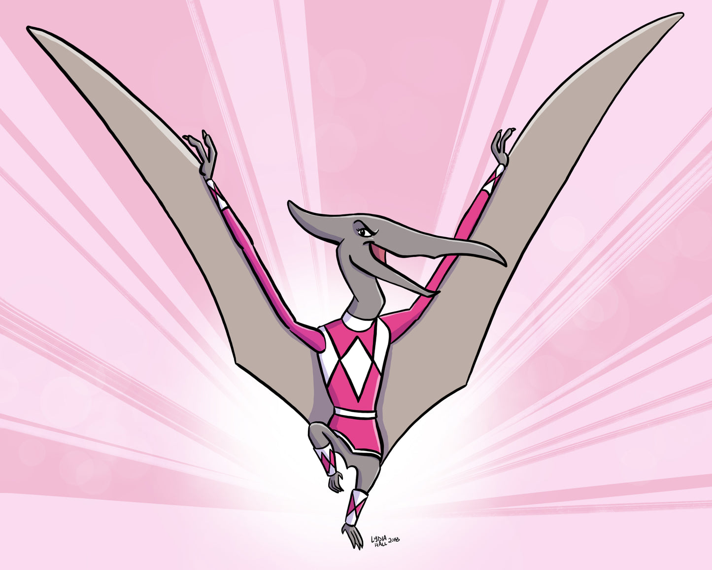 Pink Dino Ranger - Art Print