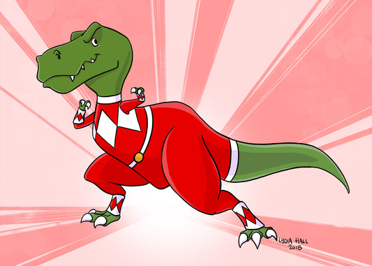Red Dino Ranger - Art Print