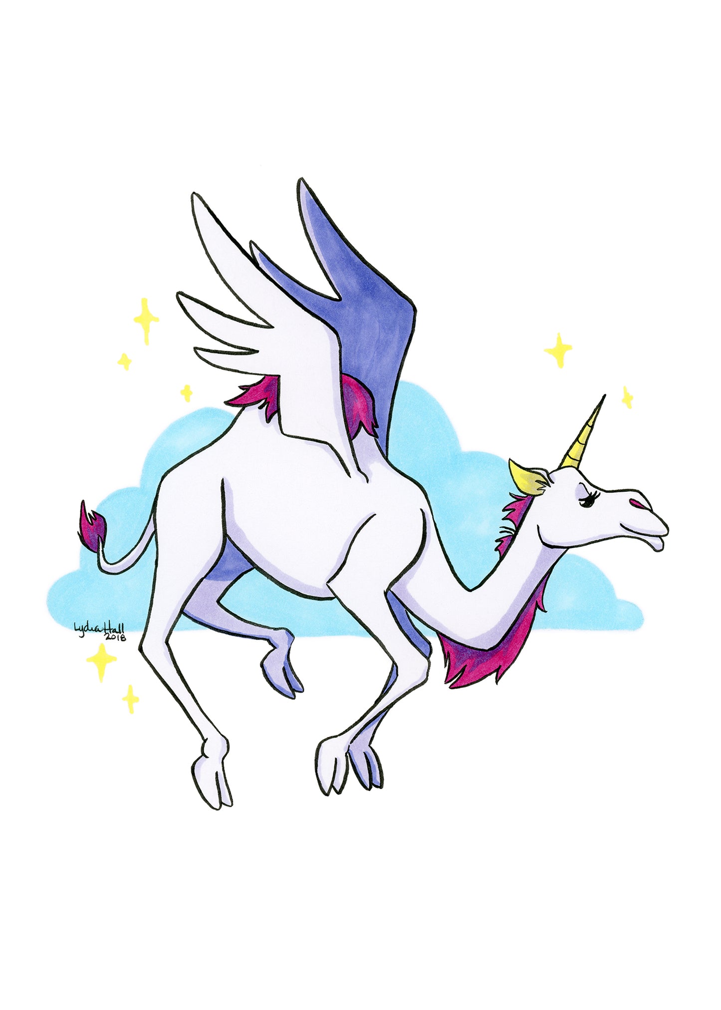 Camel Unicorn Pegasus - Art Print