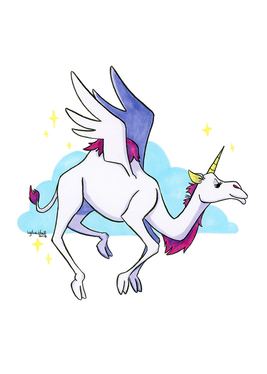 Camel Unicorn Pegasus - Art Print
