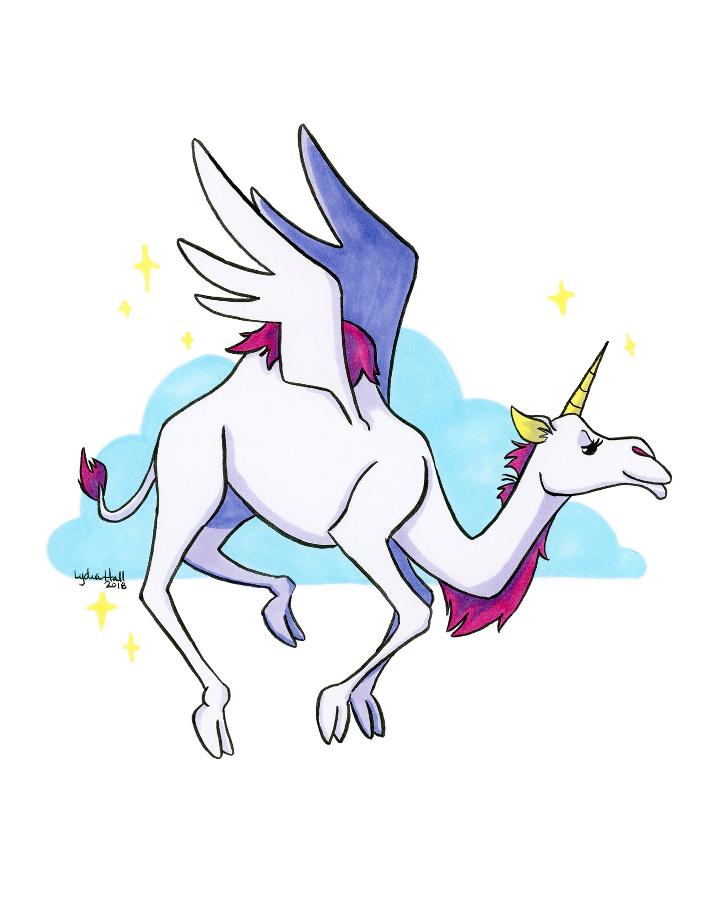 Camel Unicorn Pegasus - Art Print