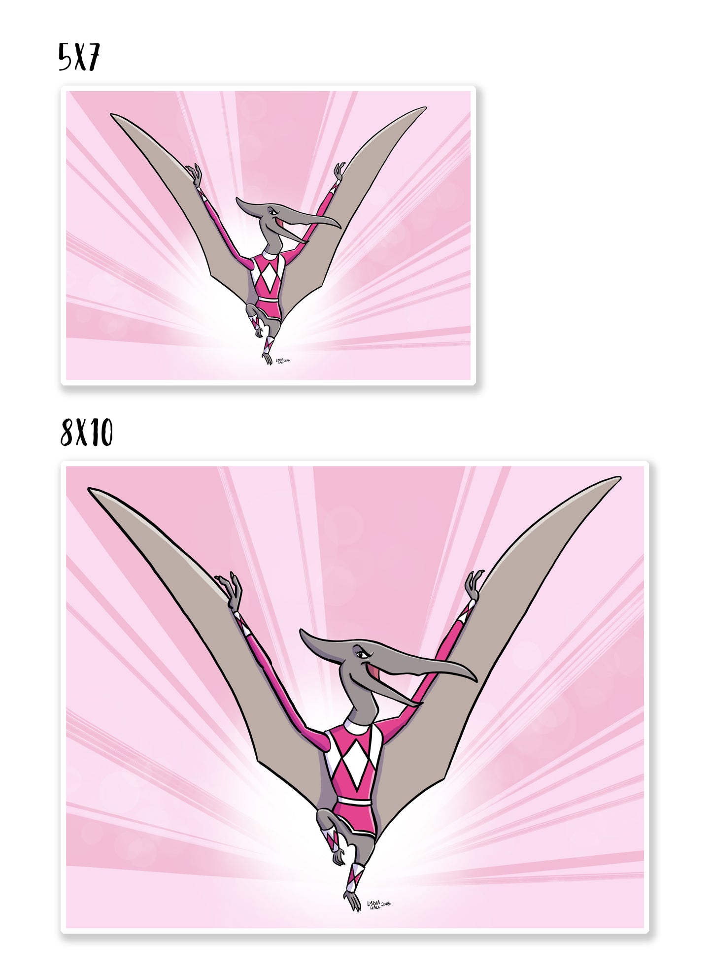 Pink Dino Ranger - Art Print