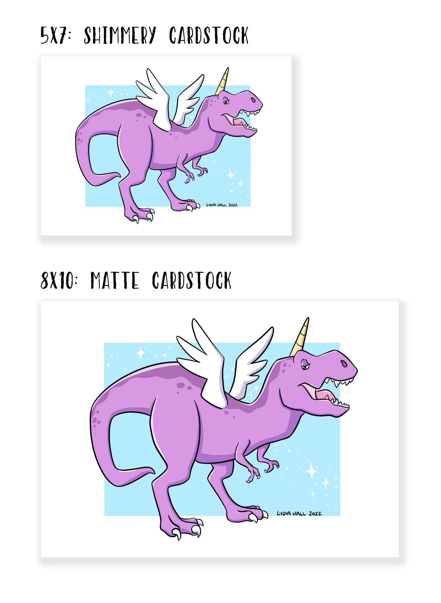 T-Rex Unicorn Pegasus - Art Print