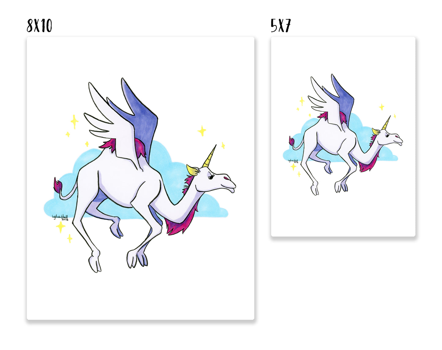Camel Unicorn Pegasus - Art Print