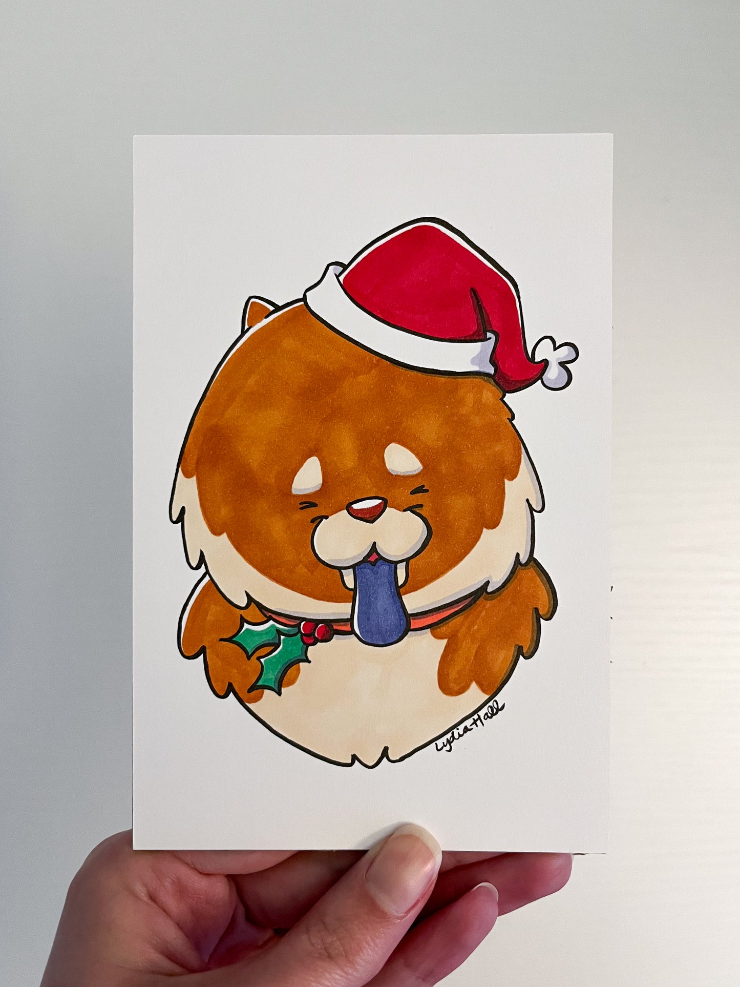 Original Ink Illustration - Christmas Chow Chow