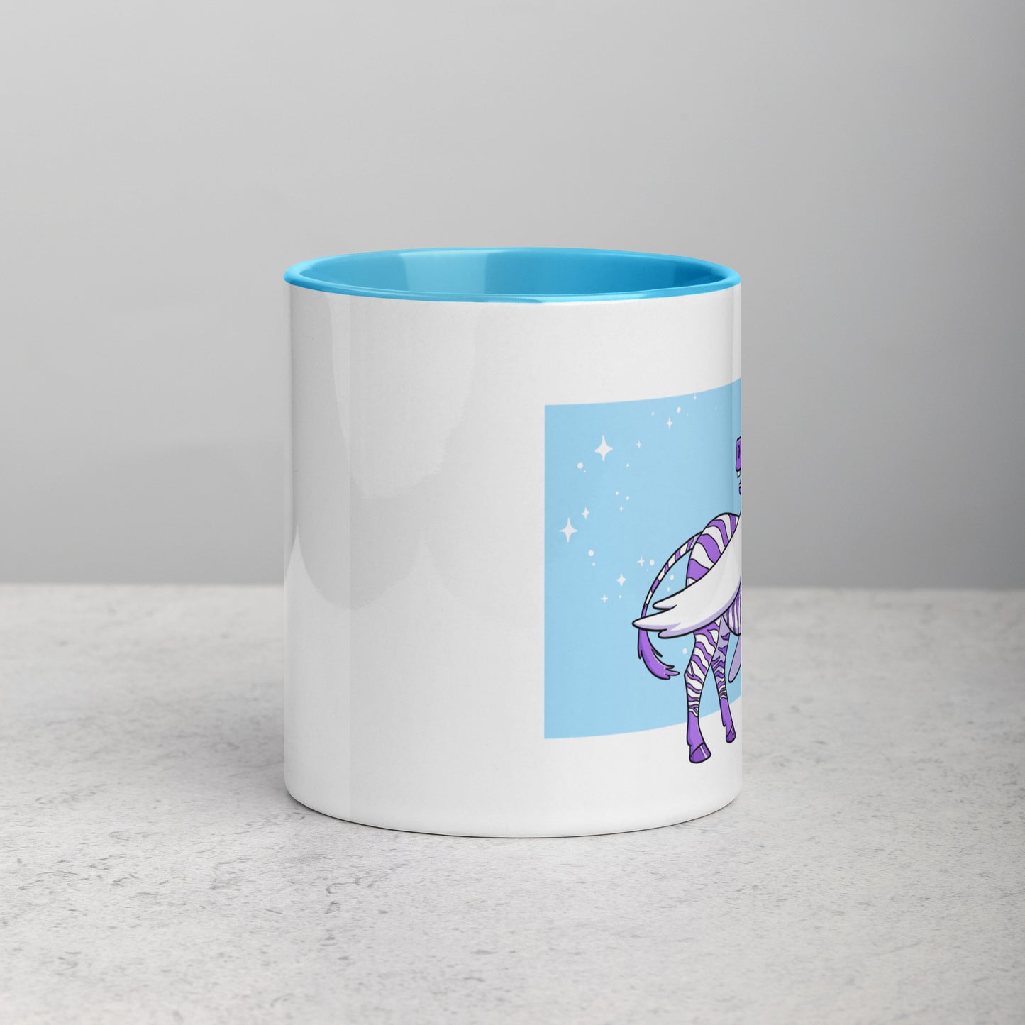 Zebra Unicorn Pegasus Mug with Color Inside