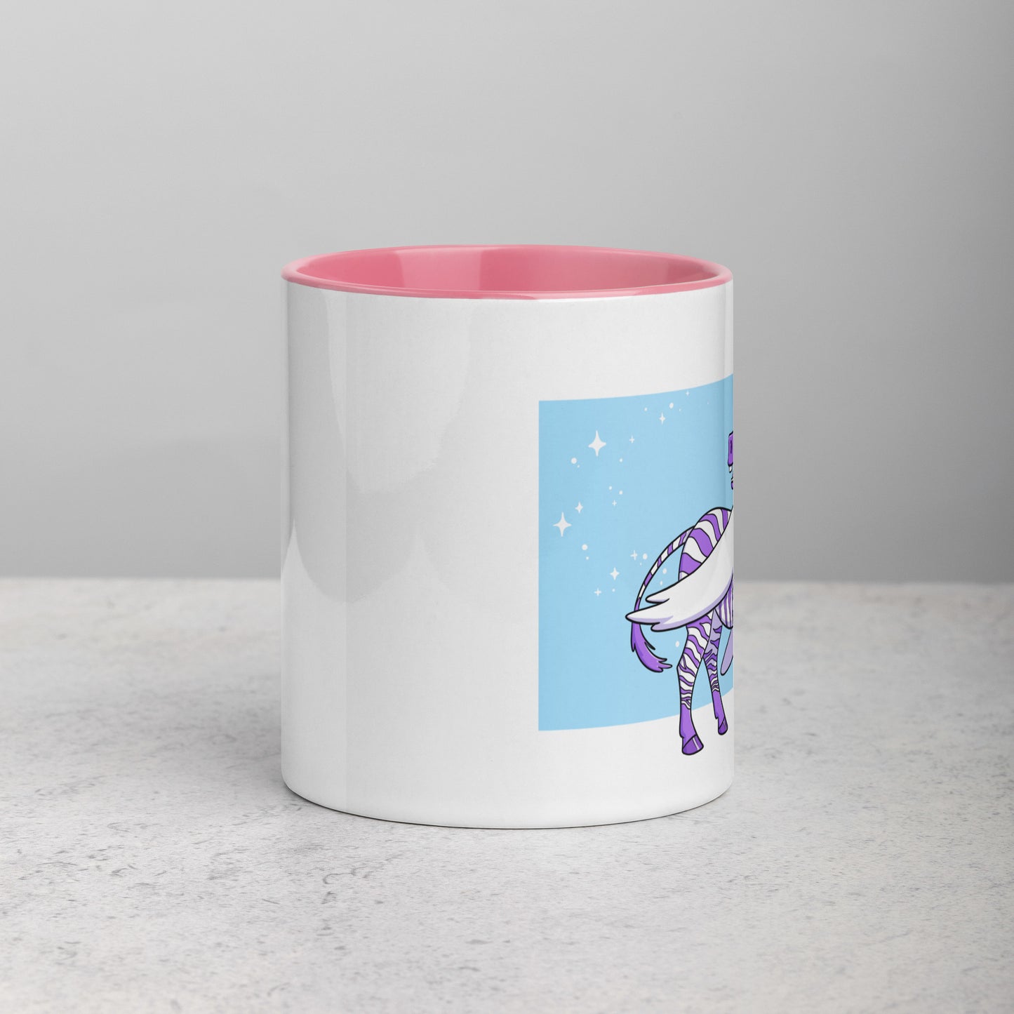 Zebra Unicorn Pegasus Mug with Color Inside