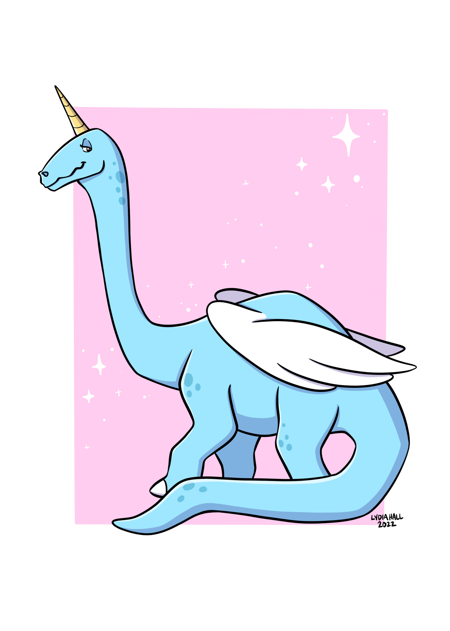 Brontosaurus Unicorn Pegasus - Art Print