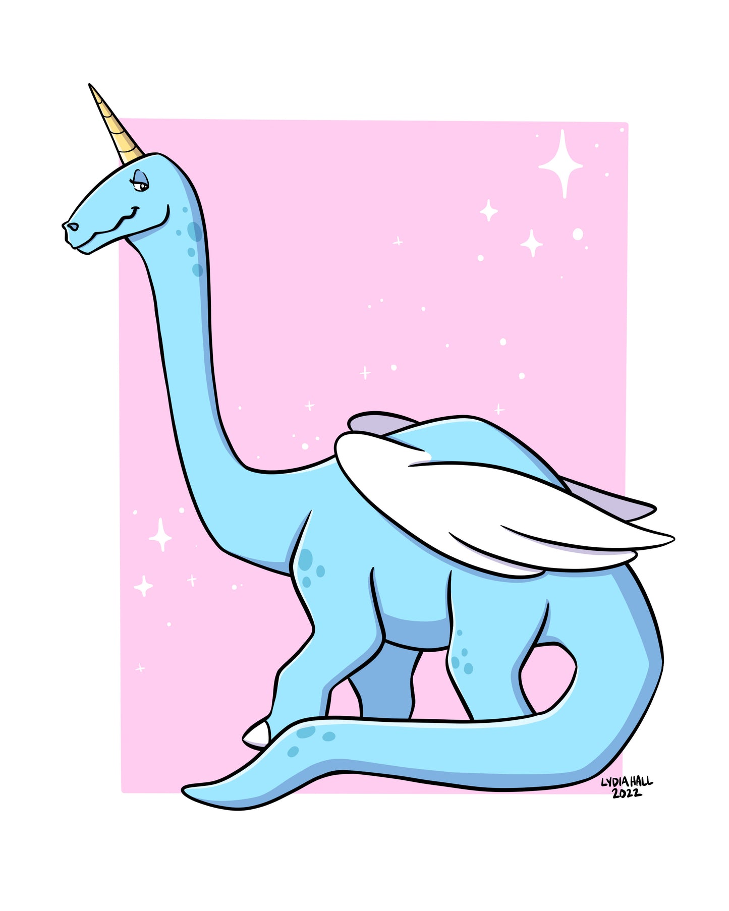 Brontosaurus Unicorn Pegasus - Art Print