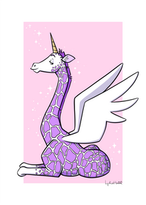 Giraffe Unicorn Pegasus - Art Print