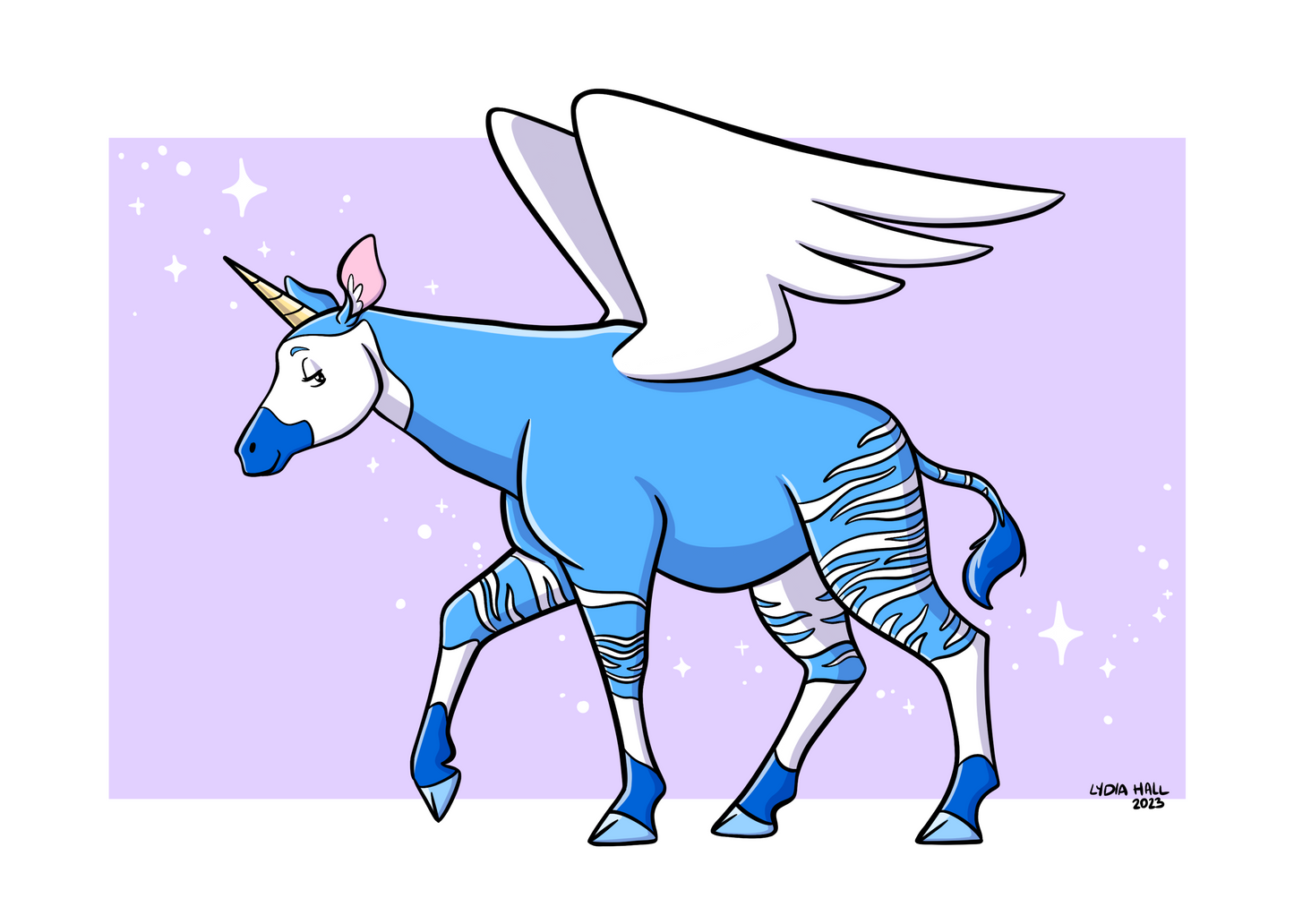 Okapi Unicorn Pegasus - Art Print