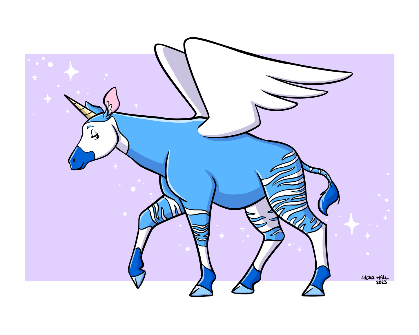 Okapi Unicorn Pegasus - Art Print