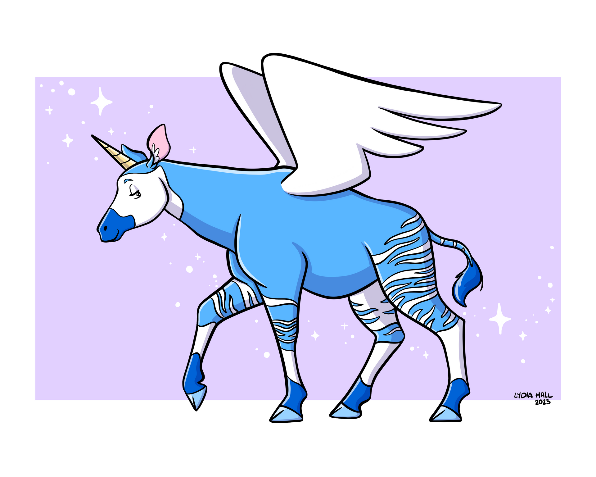 Okapi Unicorn Pegasus - Art Print – geeklywhimsical
