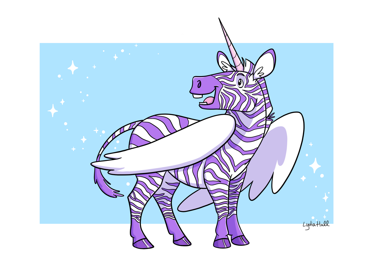 Zebra Unicorn Pegasus - Art Print