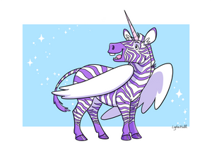 Zebra Unicorn Pegasus - Art Print