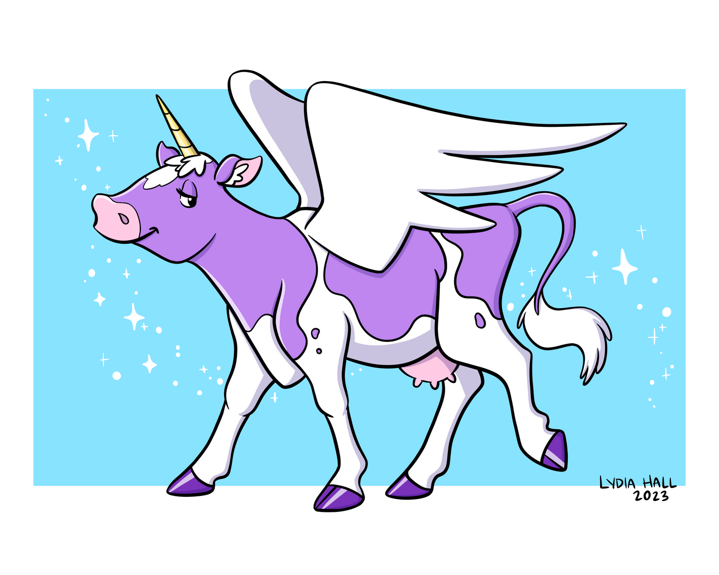 Cow Unicorn Pegasus - Art Print