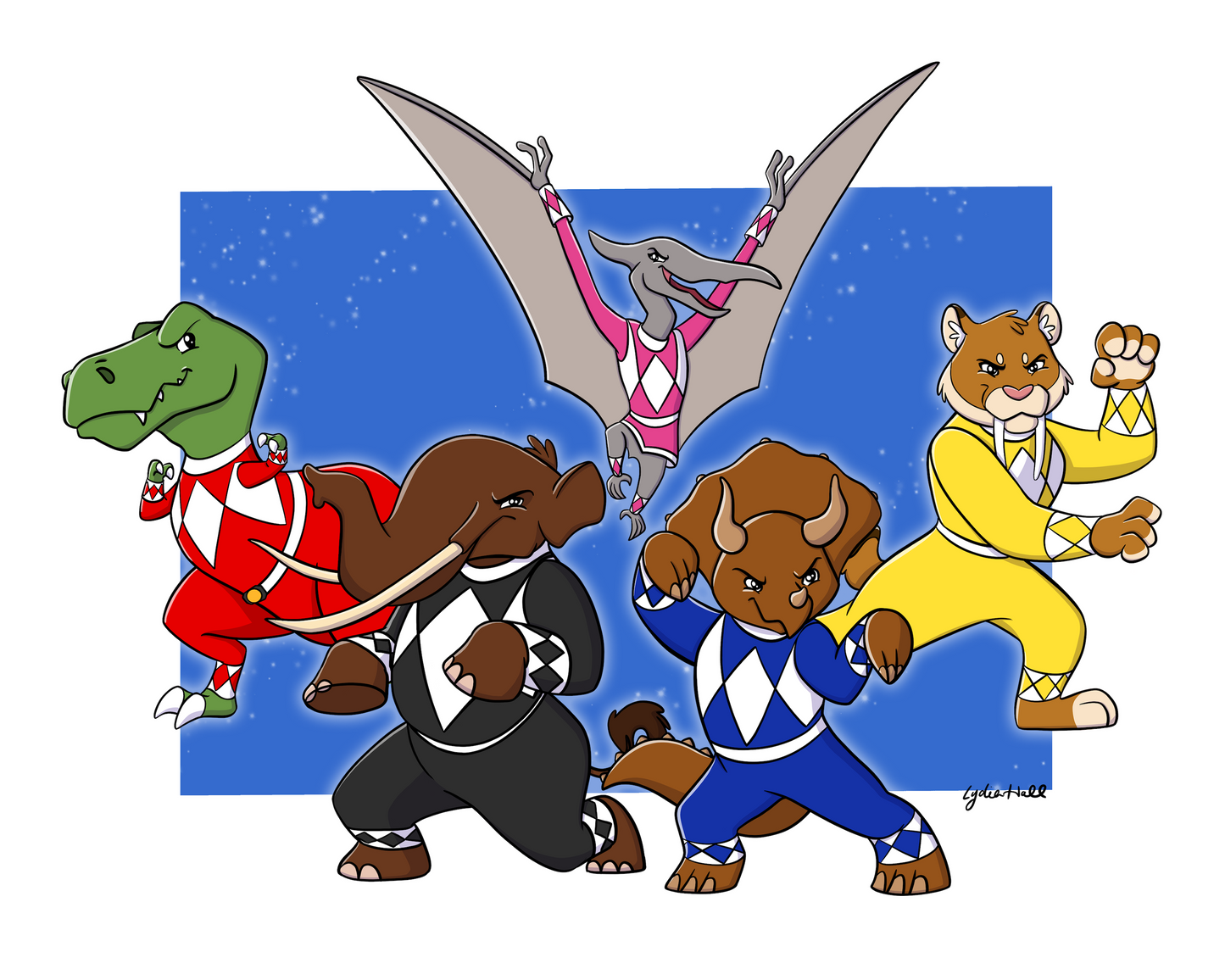 Dino Ranger Team - Art Print