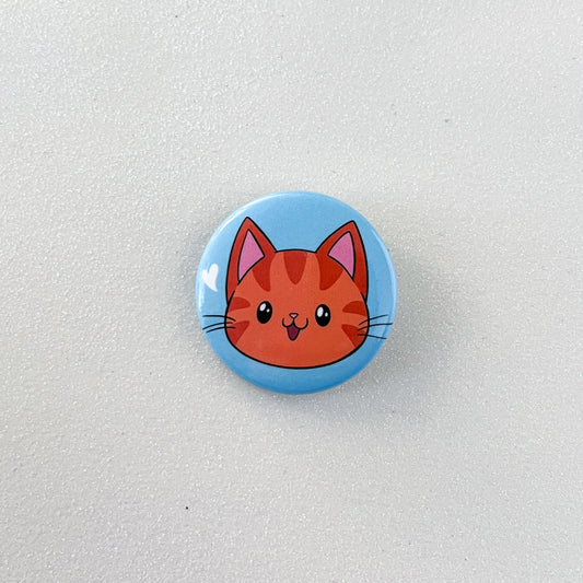 Orange Tabby Cat Button