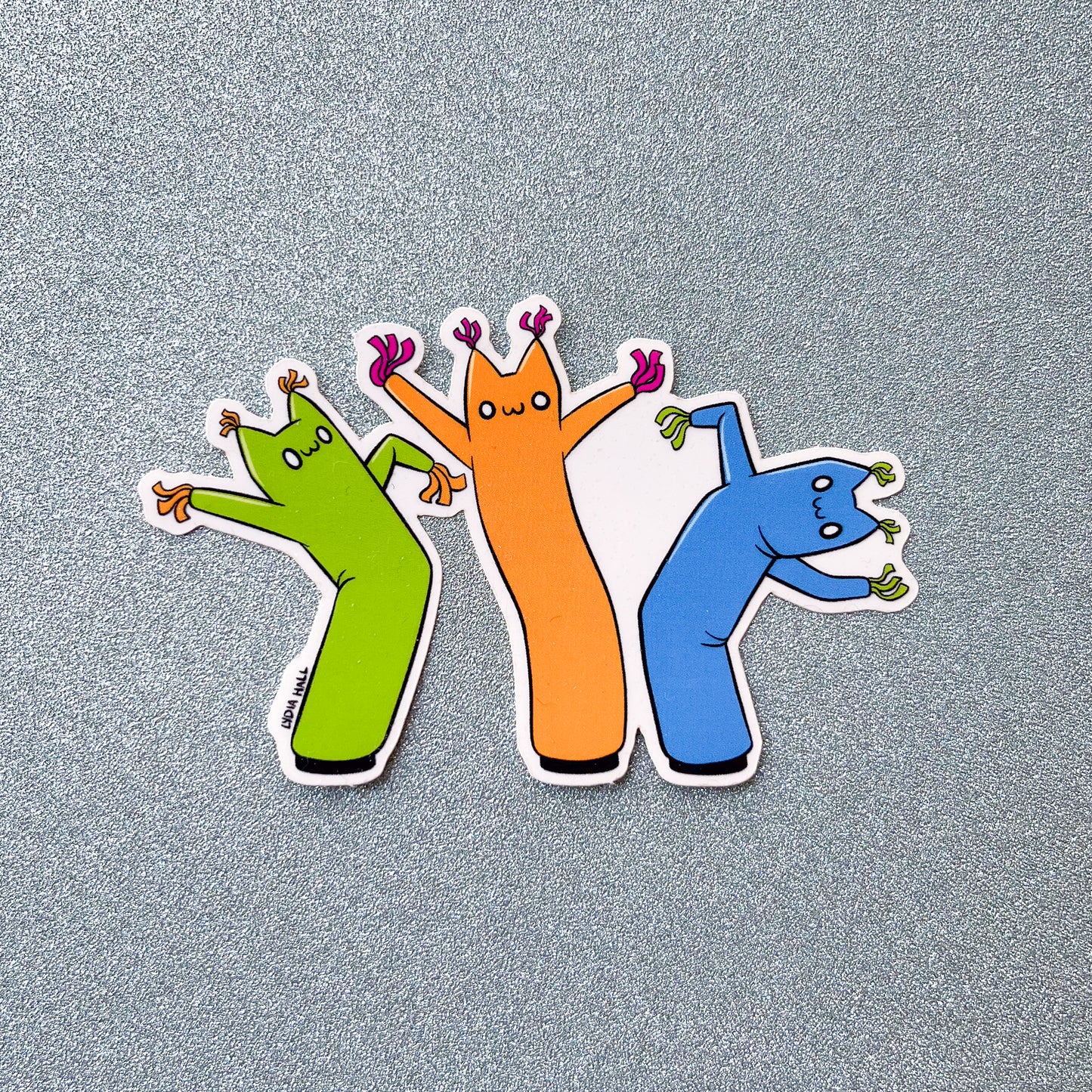 Wavy Tube Cats Vinyl Sticker