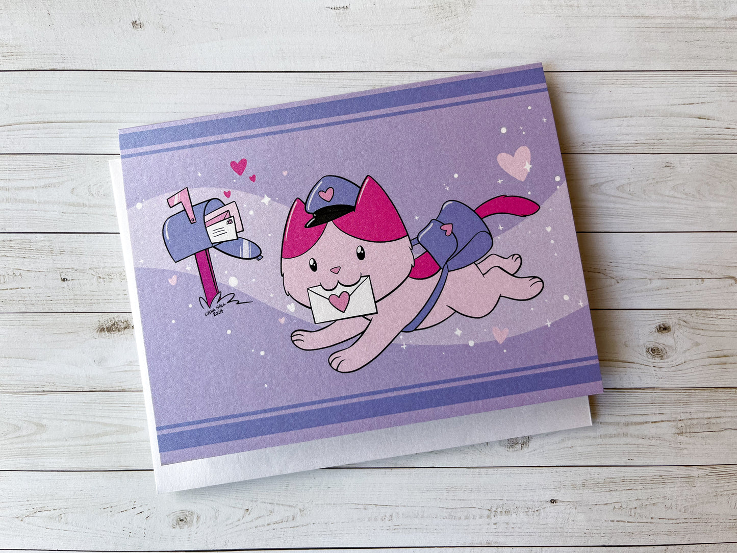 Valentine Kitty Greeting Card with Envelope