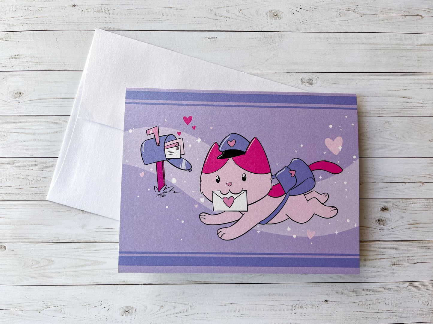 Valentine Kitty Greeting Card with Envelope