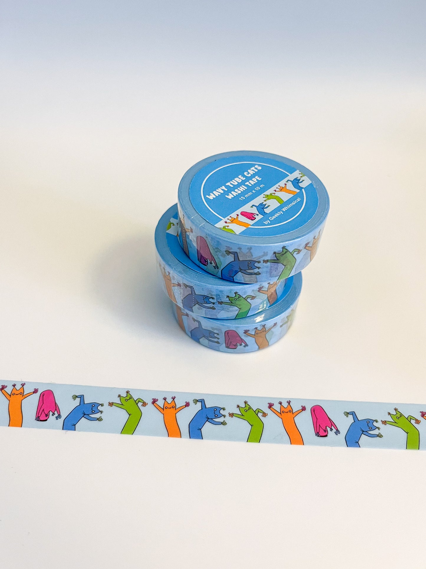 Wavy Tube Cats Washi Tape