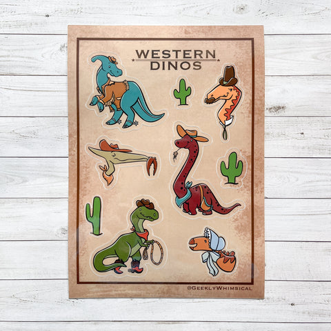 Western Dinos Sticker Sheet