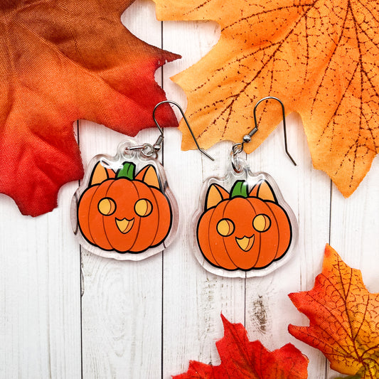 Pumpkin Cat Earrings