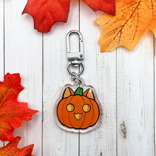 Pumpkin Cat Keychain