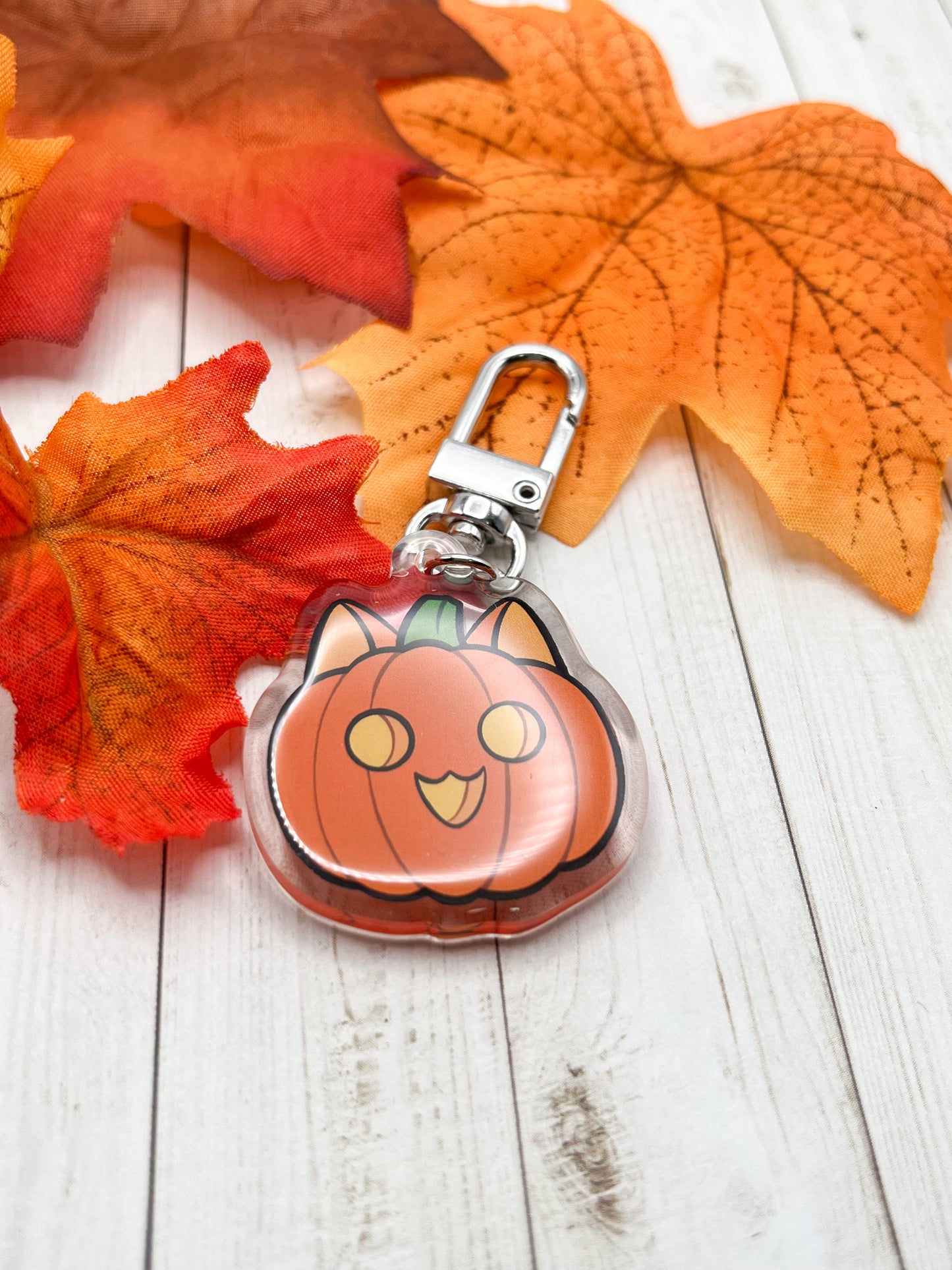 Pumpkin Cat Keychain