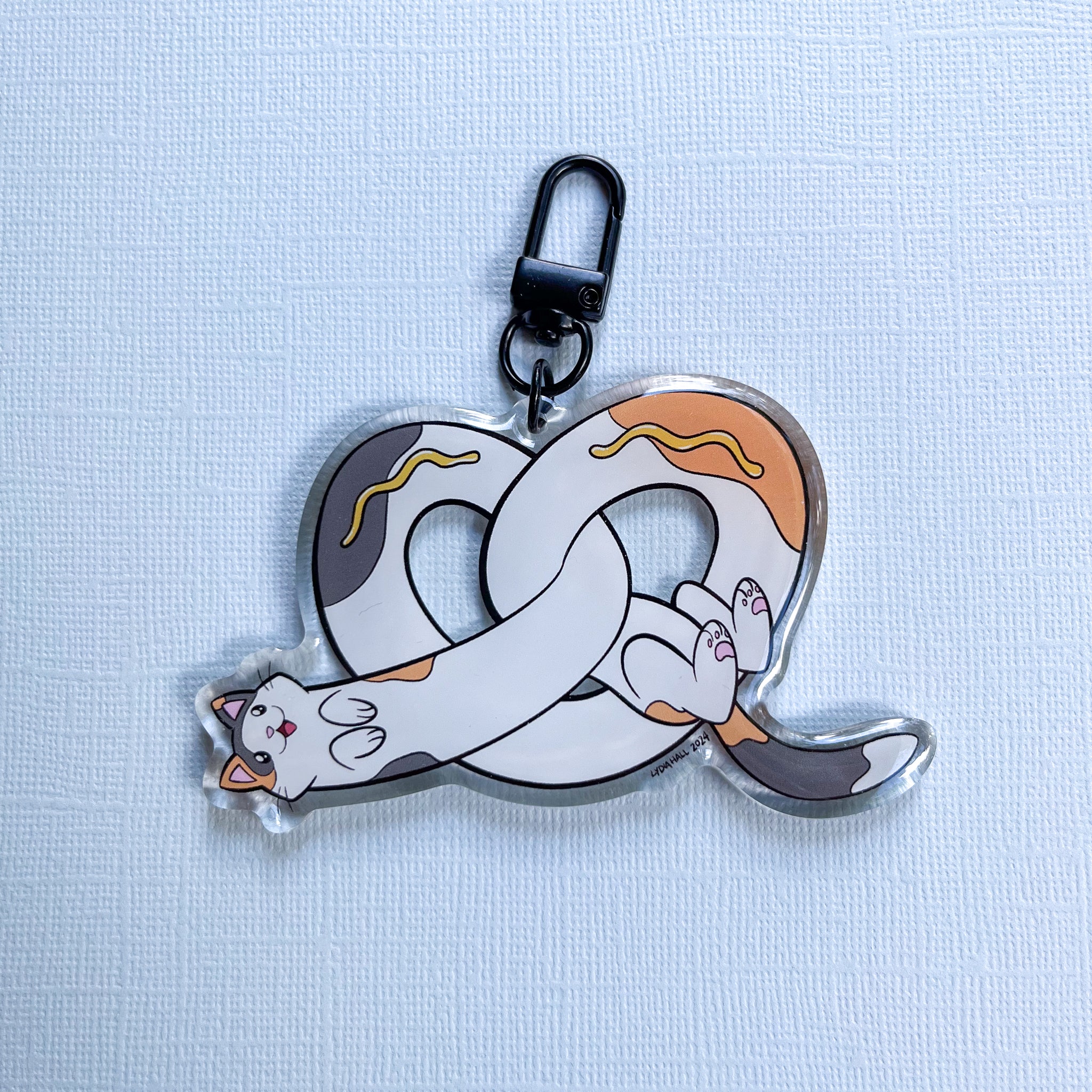 Pretzel Cat Keychain - Calico