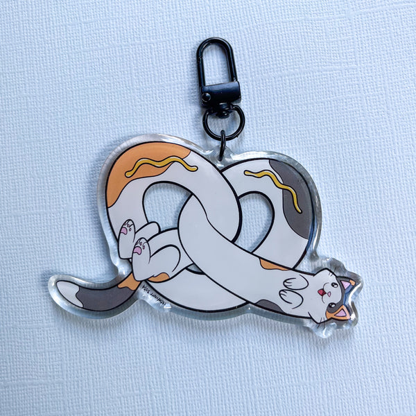 Pretzel Cat Keychain - Calico