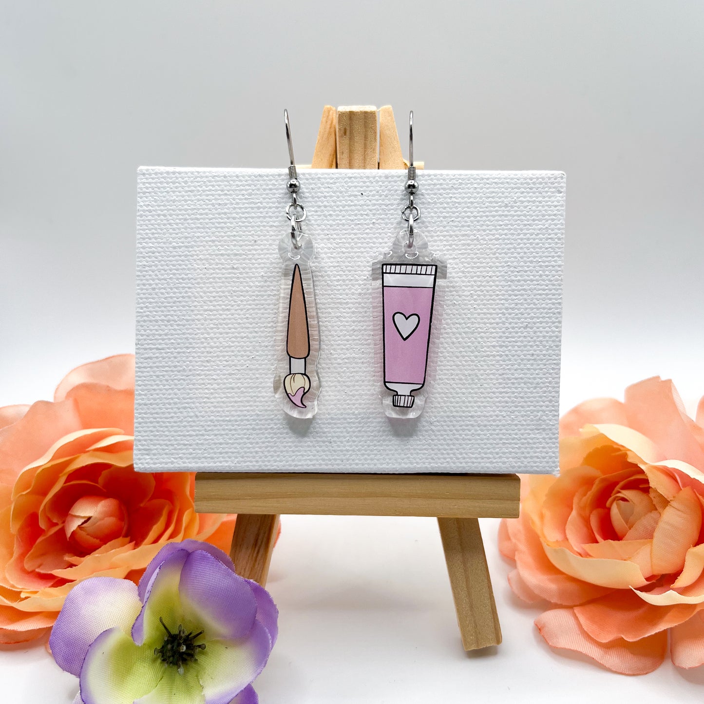 Paint & Brush - Pink Earrings