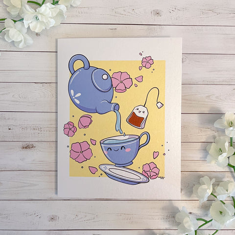 Tea Party Greeting Card with Envelope