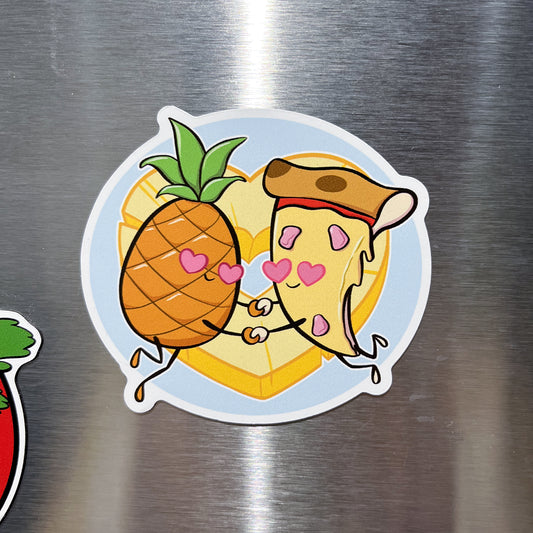 Pineapple Loves Pizza Fridge Magnet