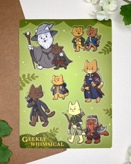 Fellowship of the Cats Sticker Sheet