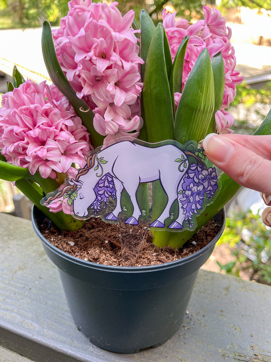 Garden Critters - Wisteria Unicorn Acrylic Planter Standee