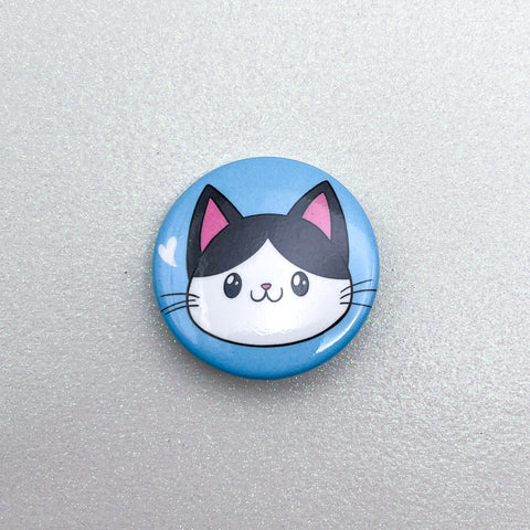 Black & White Cat Button