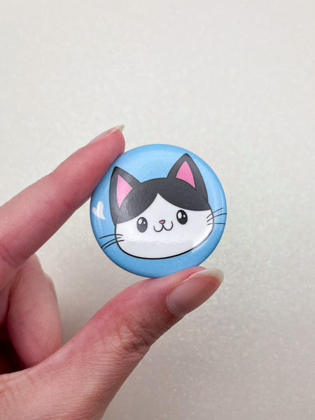 Black & White Cat Button