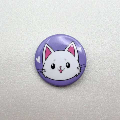 White Cat Button